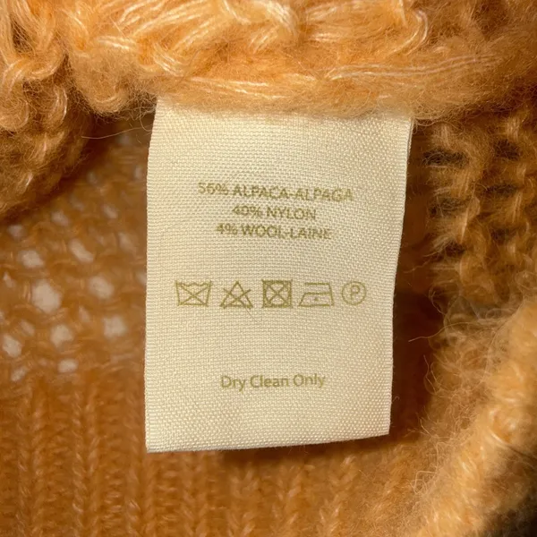 Free People Light & Lofty Coastal Loose Knit Alpaca Wool Orange Sweater Sz Small - Image 5