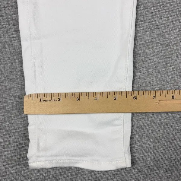 7 For All Mankind Jeans‎ Womens 31 White High Waist Ankle Skinny Denim 5-Pocket - Image 3