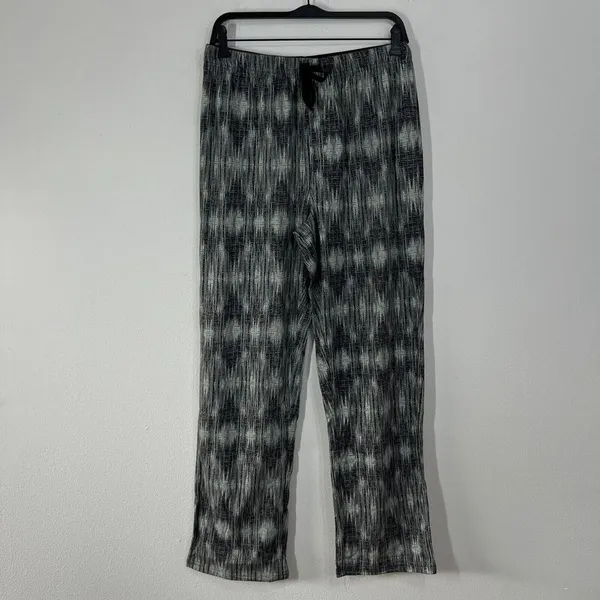 FRYE Premium Sleepwear Mens Medium Flannel Print Notched Set Gray Cotton Blend‎ - Image 4