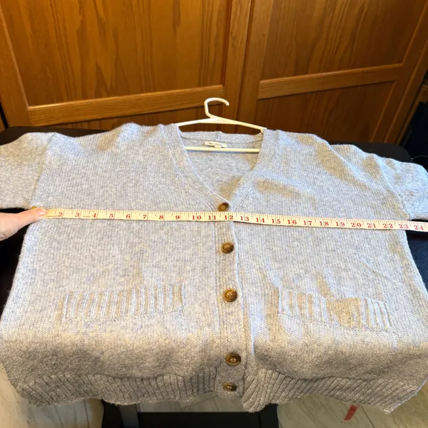 Ella Moss Womens Small Raglan Sleeve Button Front Cardigan Sweater Light Blue - Image 4