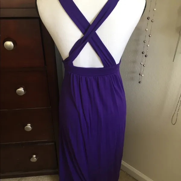Purple cotton maxi dress Size M - Image 2