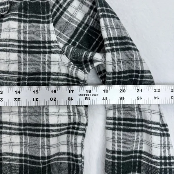 Frank‎ & Eileen Womens Flannel Shirt Black White Plaid Cotton Top Small - Image 2