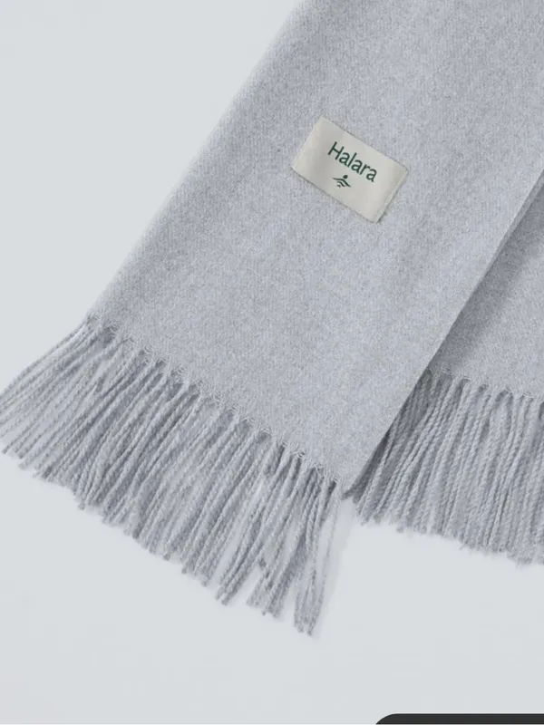 Halara Knit Fringe Casual Scarf Grey Cozy + Soft Winter Vacation - Image 5