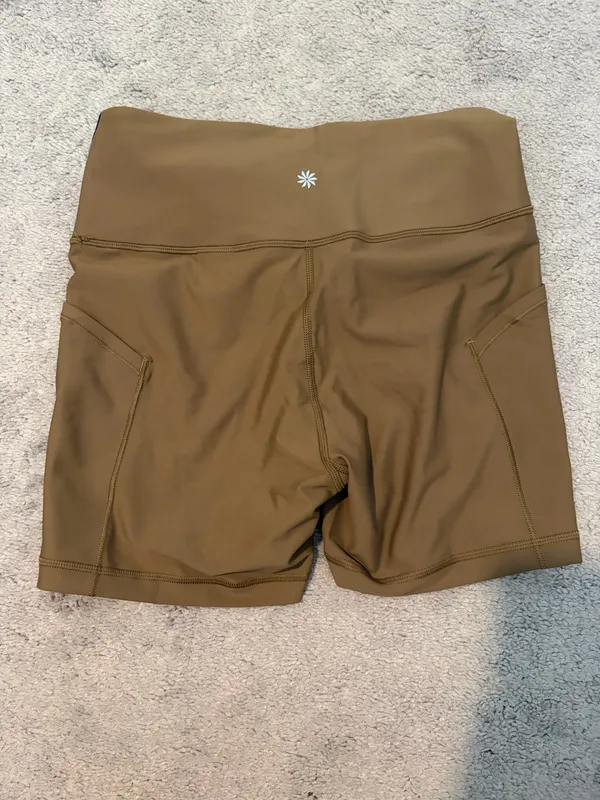 Athleta Brown Interval Stash Tipped 5” Bike Shorts - Image 2