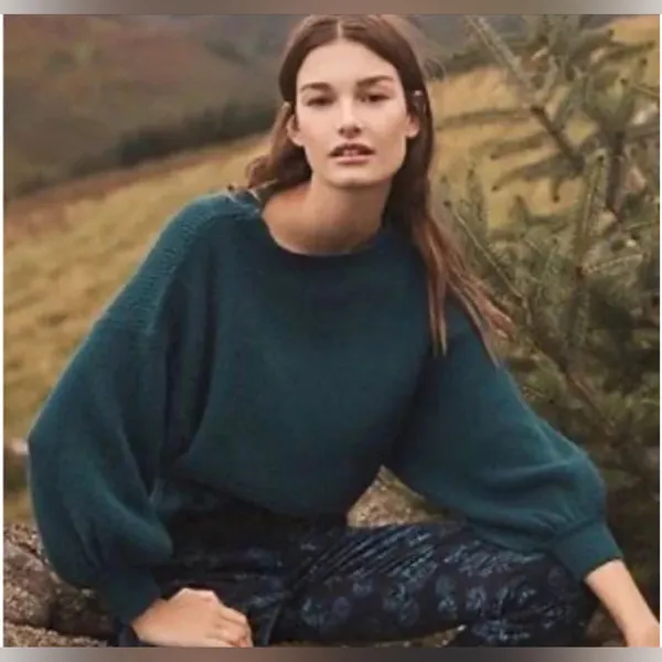 Line & Dot Women’s‎ Deep Teal Cowl Neck Sweater Size S - Image 11
