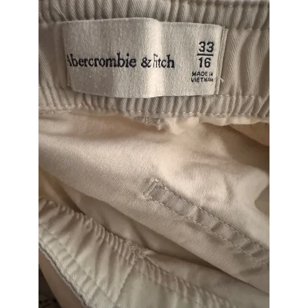 Abercrombie‎ & Fitch Cargo Pants Women 16 Beige Utility Straight Leg Cotton 33 - Image 4
