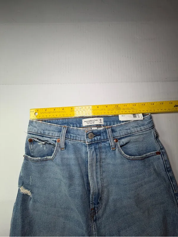 Abercrombie & Fitch Straight Leg Jeans ankle straight super high rise - Image 3