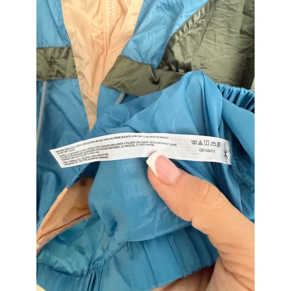 Out‎ From Under Windbreaker Jacket Womens Small Blue Colorblock Hooded Retro Zip - Image 9