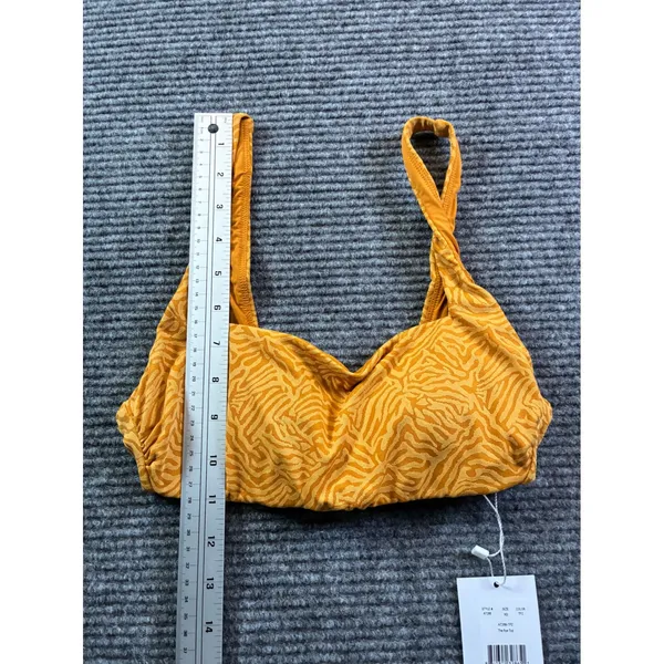 Andie Swim The Rye Top Bikini Topaz Zebra Print AT266-TPZ Boho Mustard Yellow XS - Image 4