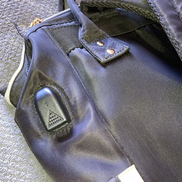 Vsnoon Quilted‎ Black Diaper Travel Backpack with USB Port & Laptop Sleeve - Image 7