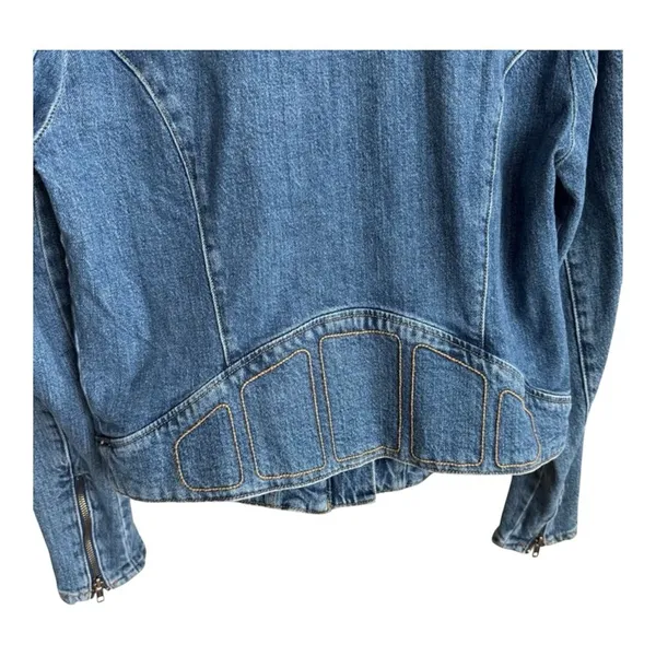 Free People We The Free Fast Lane Motto Denim Jacket Medium - Image 8
