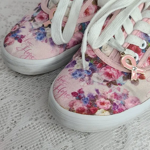 The Bradford Exchange Lena Liu breast cancer shoes 6.5 - Image 2