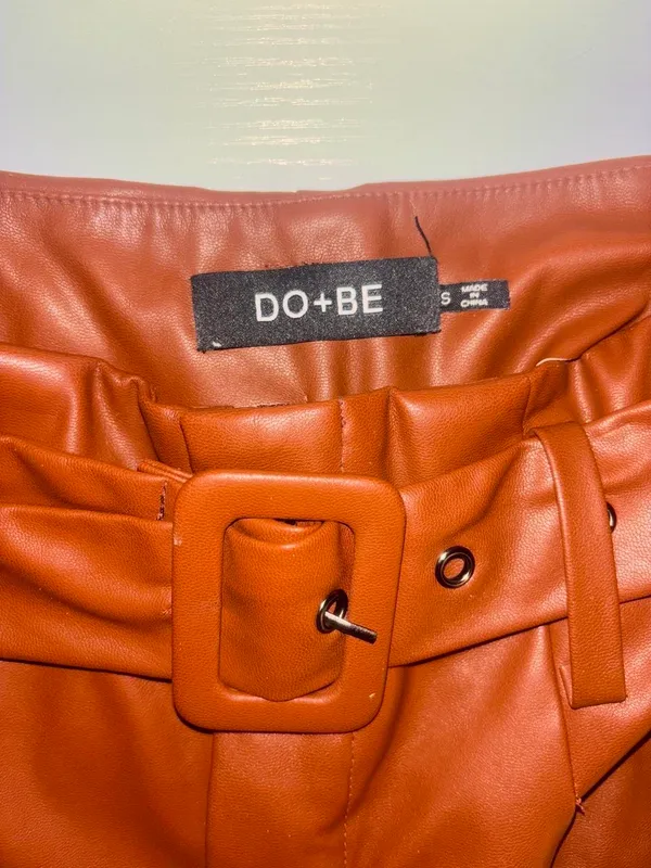 DO+BE Brown Leather Shorts - Image 3