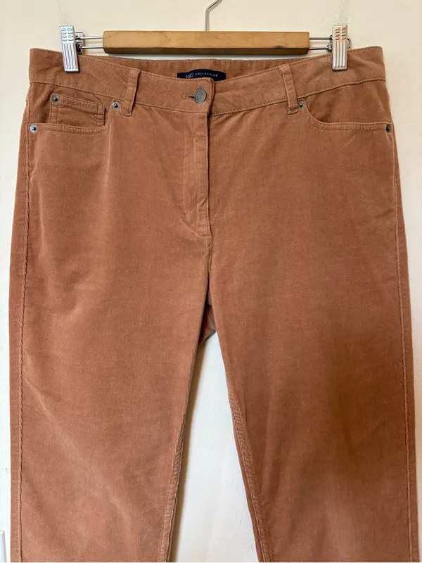 Marks & Spencer Collection Corduroy Straight Leg Pants Golden Tan US 8 - Image 2