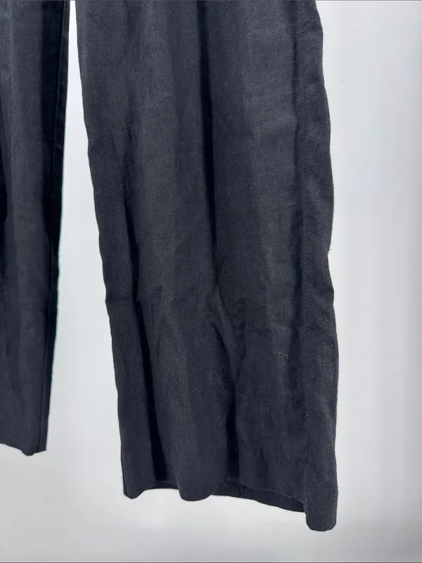 Old Navy Black Extra High-Rise Full Length Pants linen blend M new neutral - Image 5