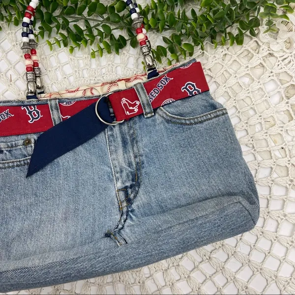 Boston Redsox Denim Y2K Mini Bag Vintage Early 2000s - Image 4