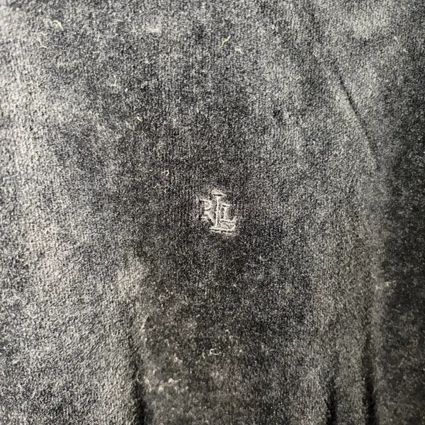 Lauren Ralph Lauren Black Velour‎ Full Zip Track Jacket Womens XL y2k bomber - Image 2