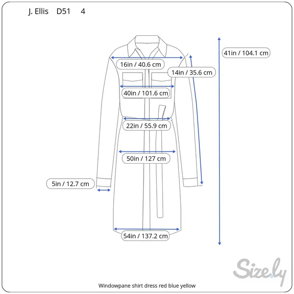 Dress Windowpane plaid shirt dress red blue yellow - Image 3