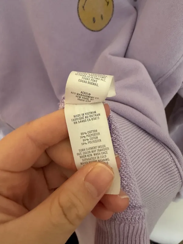 Aerie The Chill Crewneck Pullover Going off the Rails Lavender Medium - Image 3