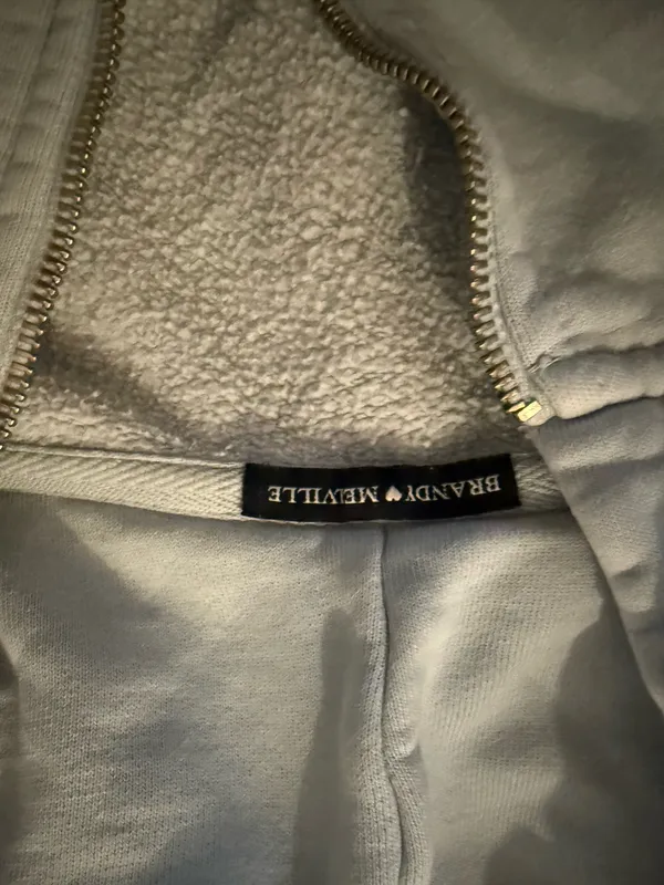 Brandy Melville Zip-Up Hoodie Blue - Image 2