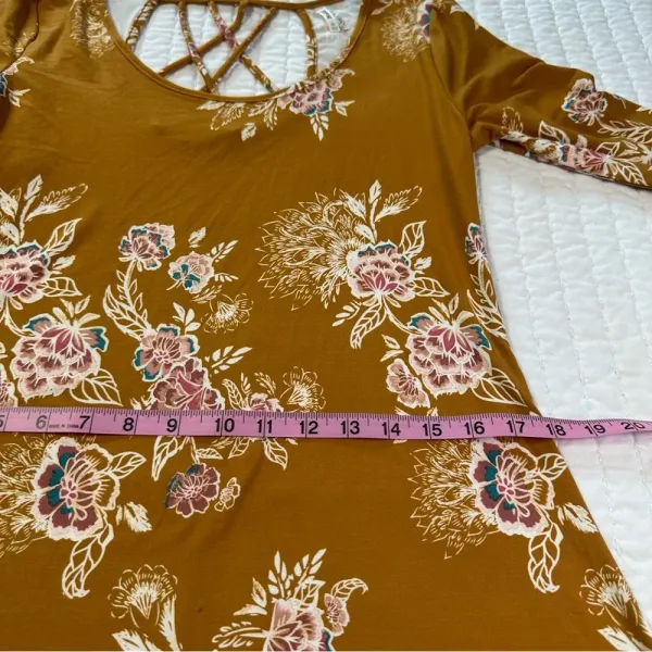 Mudd  fall Orange Floral Long Sleeve Dress - Image 6