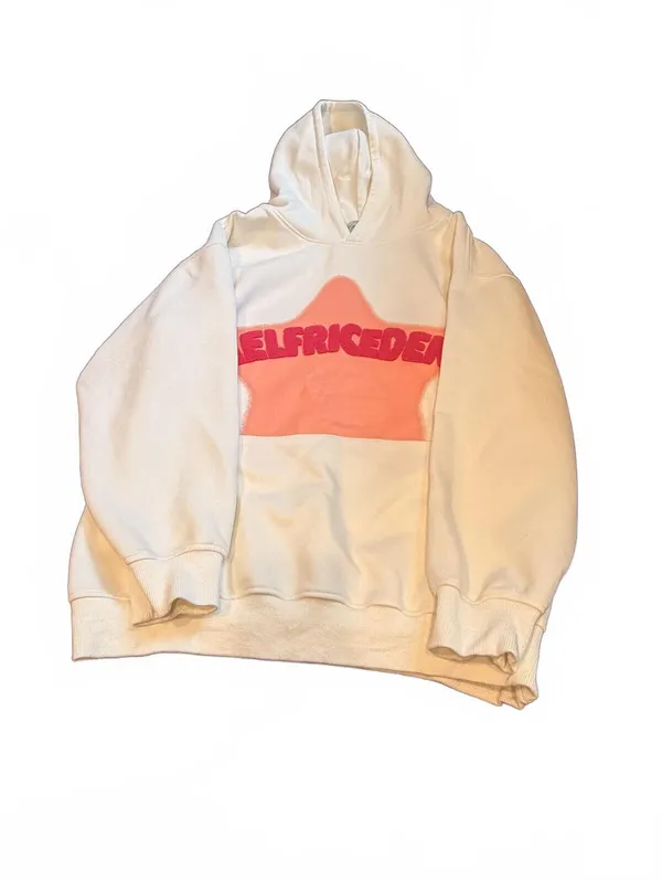 Aelfric Eden Embroidered Eden Star Womens Oversized Hoodie Cream - Image 5