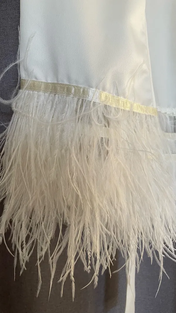Ivory Satin Bridal Robe White Size XS - Image 3