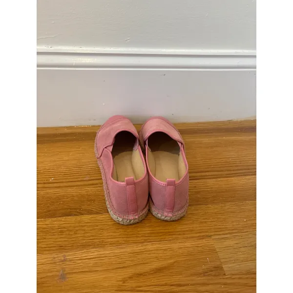 Talbots Pink Suede Leather Cap Toe Espadrille‎ Flats Slip On Shoes Women's 0.5 - Image 3