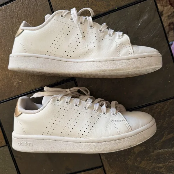 Adidas Stan Smith Advantage Cloudfoam Sneakers White/Bronze Low Top 8.5 Retro - Image 6