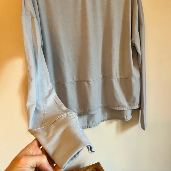 Zella Blue Long Sleeve Hi-Low Activewear T-Shirt | L - Image 3