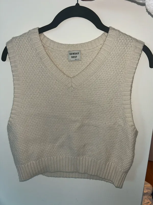 Aritzia Sunday Best Sparrow V-Neck Sweater Vest - Image 3