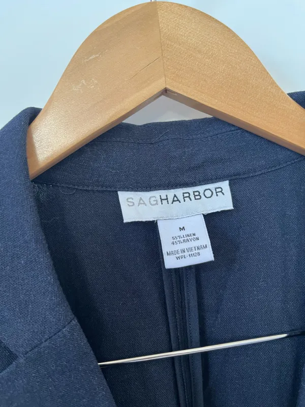 Sag Harbor Navy Three Quarter Sleeve Blazer  - Image 2