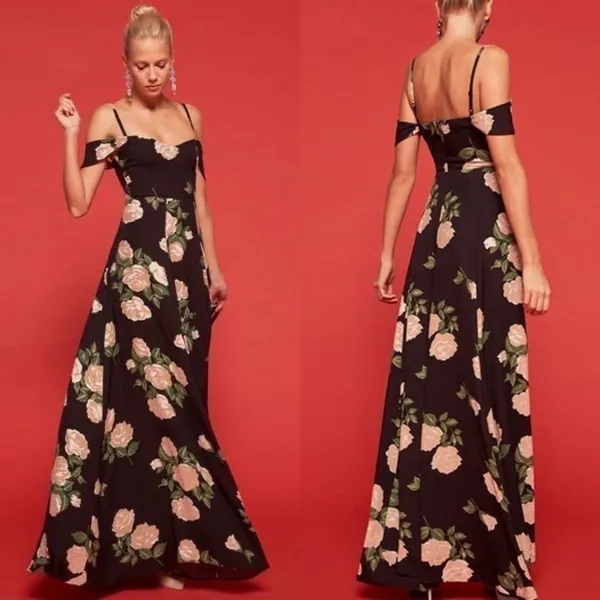 Reformation Dress‎ Poppy Floral Off-The-Shoulder Maxi Wedding Venus 4 GUC - Image 8