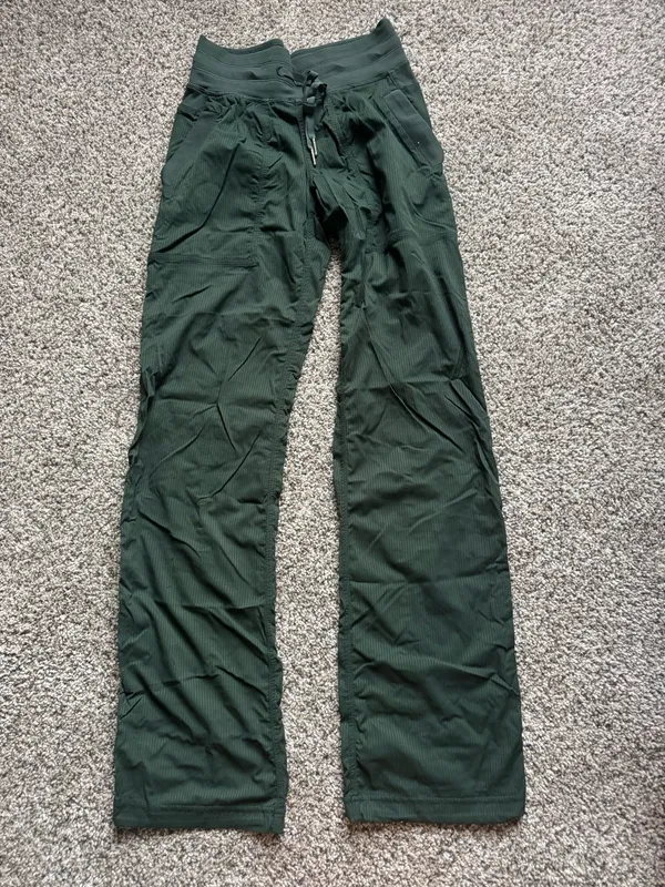 Forest green Lululemon studio dance pants full length - Image 2