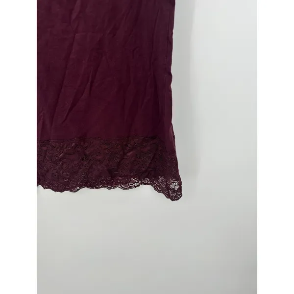 Loft Womens Purple Cami Tank Top Size M Lace Y2K‎ Stretch Preppy Romantic Dainty - Image 3