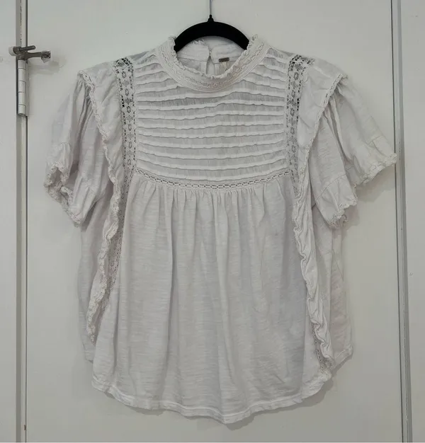 Free People Le Femme White Top Blouse - Image 2