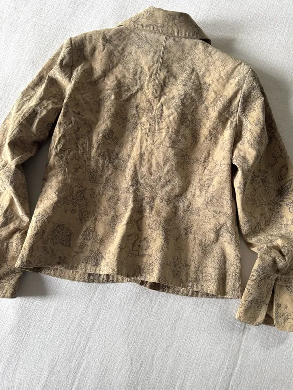 Pamela McCoy Suede Tan Floral Suede Jacket, Medium - Image 6