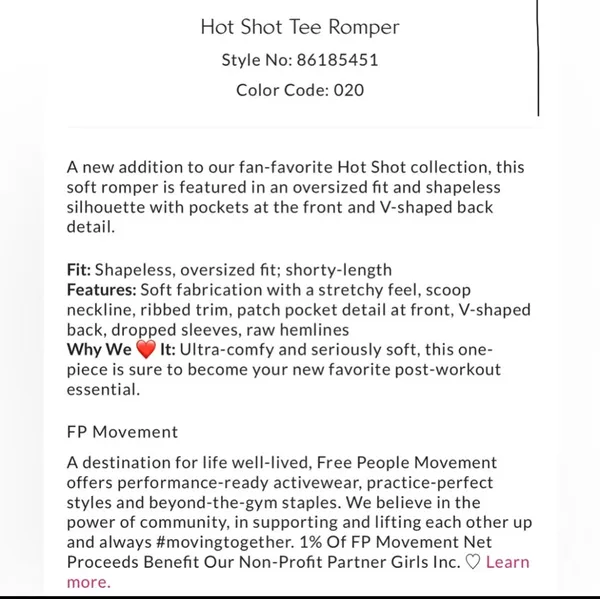 Free People Hot Shot Tee Romper - Image 3