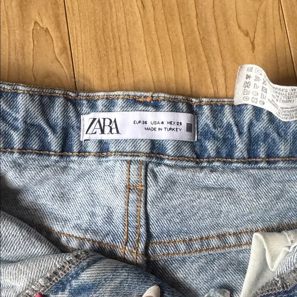 Zara Frayed Hem Blue Jean Shorts - Image 2
