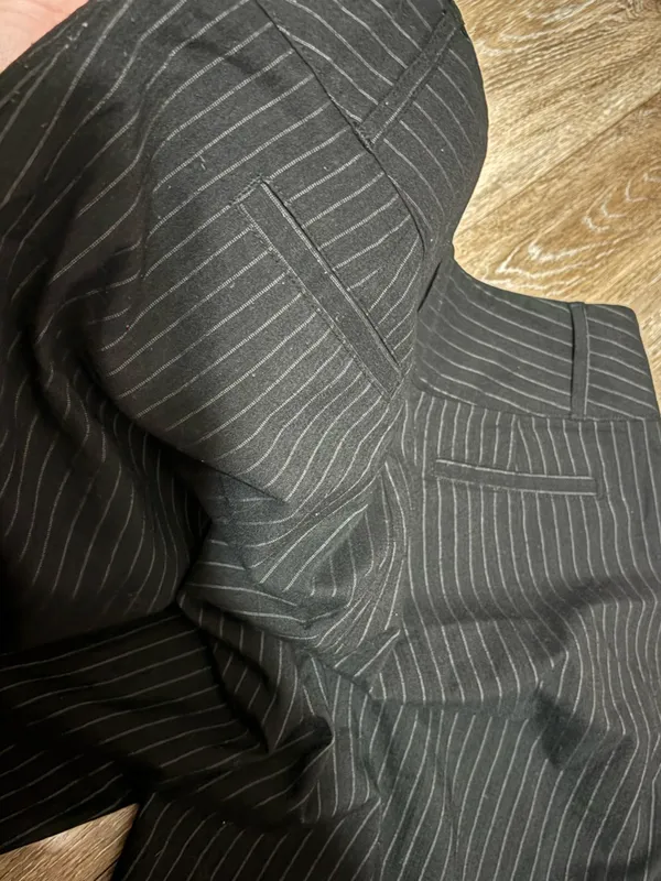 Harve Benard Black Pinstripe Pants - Image 10