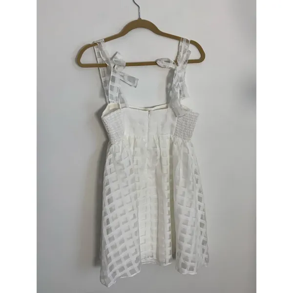 Amanda Uprichard Russo Dress‎ in White Check size medium - Image 7