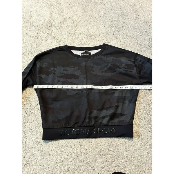 VICTORIA'S SECRET SPORT LOGO‎ CREW PULLOVER SWEATSHIRT size M Camo Camouflage - Image 3