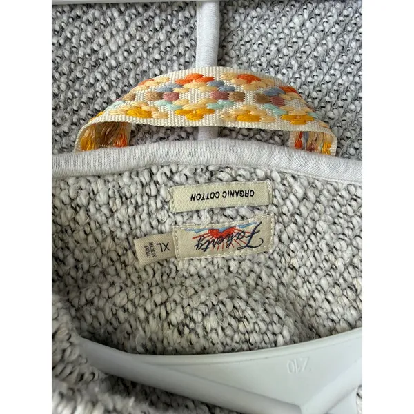 Faherty Womens Organic Cotton Knit Blazer Grey Marled Unstructured Jacket‎ XL - Image 3