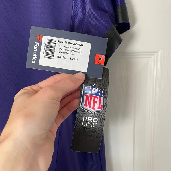 National Football League NWT Ravens Odell Beckham Jr #3 Pro Line Jersey XL - Image 2