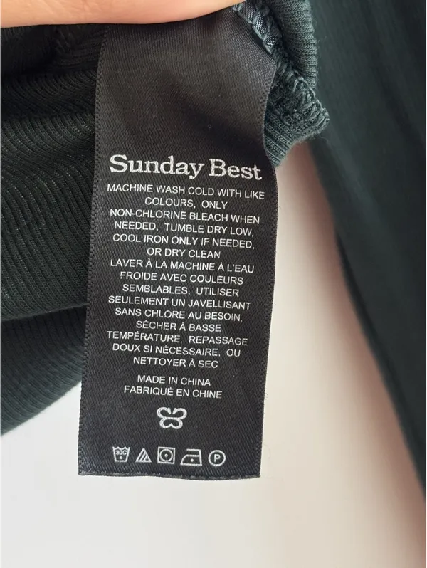 Aritzia Sunday Best Freshman Cropped Turtleneck Green Ribbed Top S - Image 6