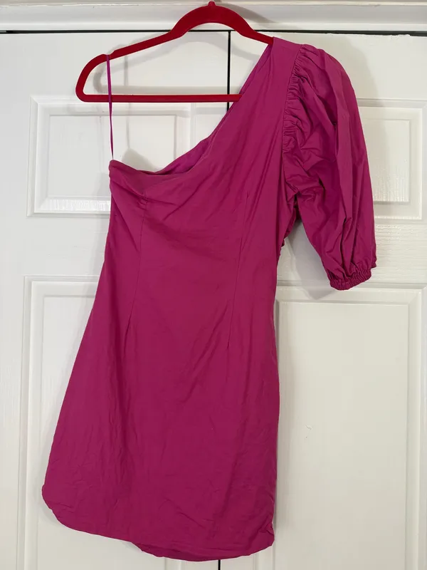 Showpo Pink One-Shoulder Dress - Image 2