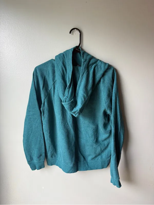 Nike Pullover Hoodie Teal Green Fleece Sweatshirt Medium - Image 4