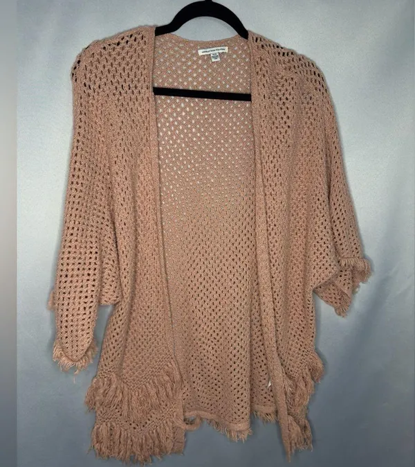 AMERICAN EAGLE OUTFITTERS Fringe 3/4 Sleeve Oversized Women's Cardigan Size M - Image 6