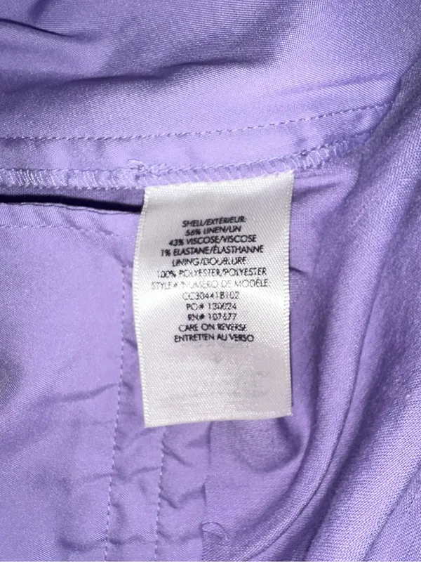 Alice + Olivia Dylan Linen Blend High Waist Wide Leg Purple Pants 0 in Solstice - Image 8