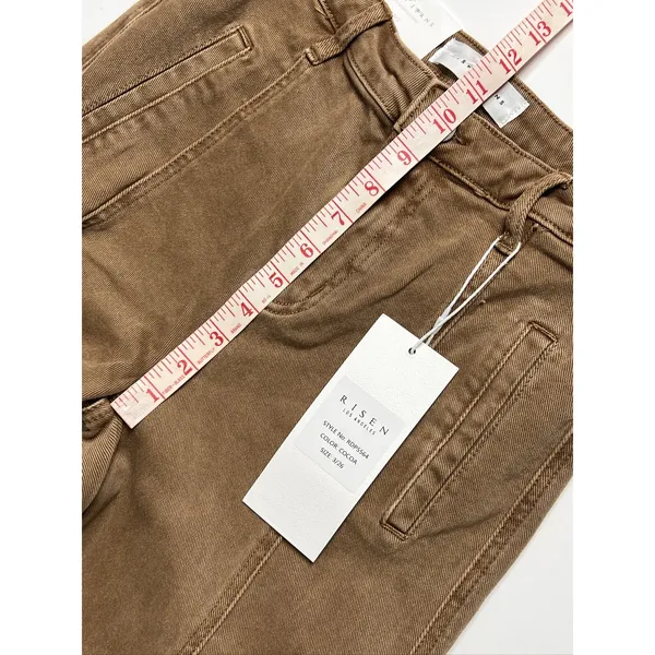 RISEN Cocoa Brown Cargo Pants Women's Size 3/26 High Rise Wide Leg Jeans - Image 7